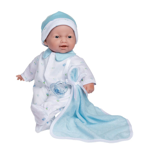 Mini Soft Boy Baby Doll Blue w/ Blanket & Pacifier