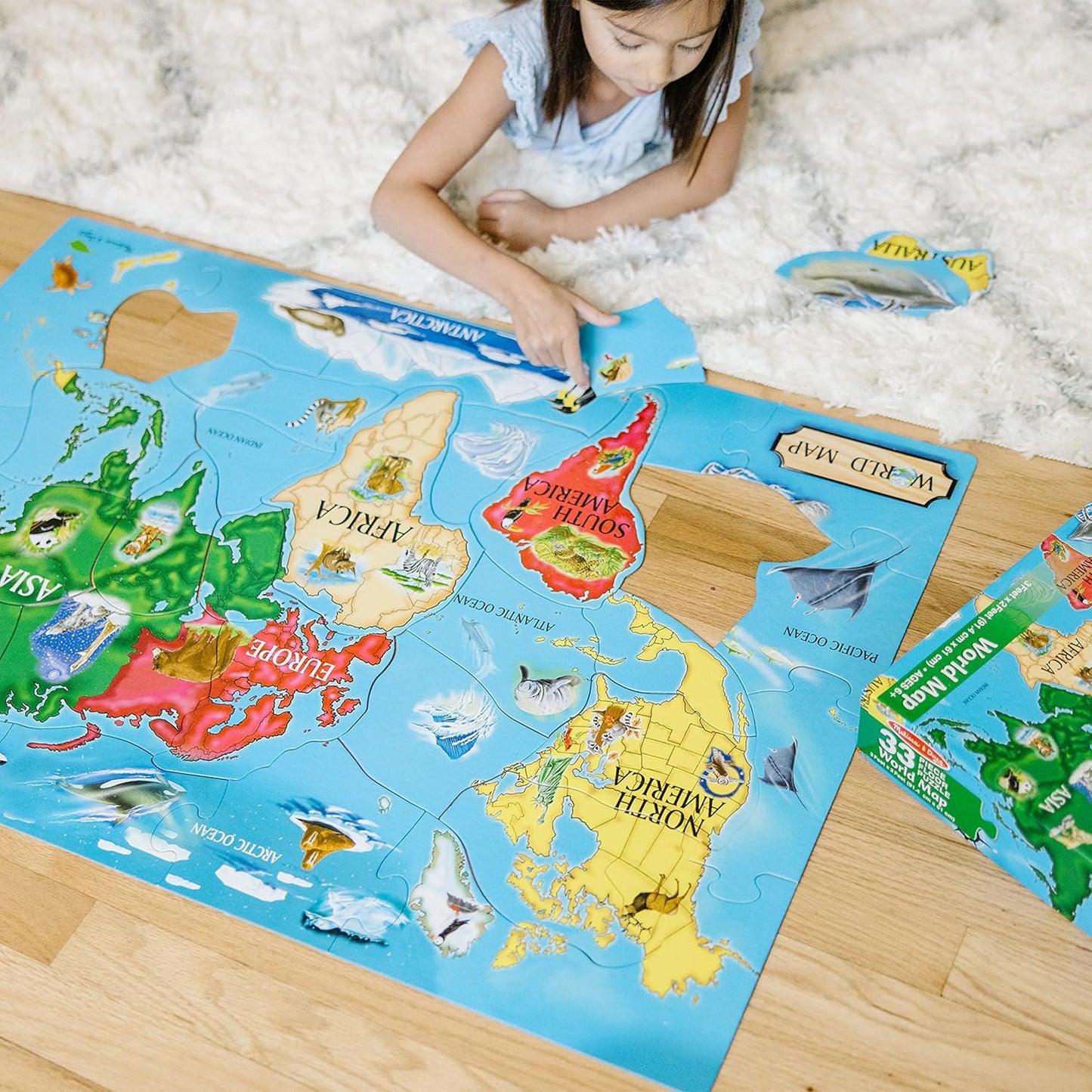 WORLD MAP FLOOR PUZZLE  33 PIECE