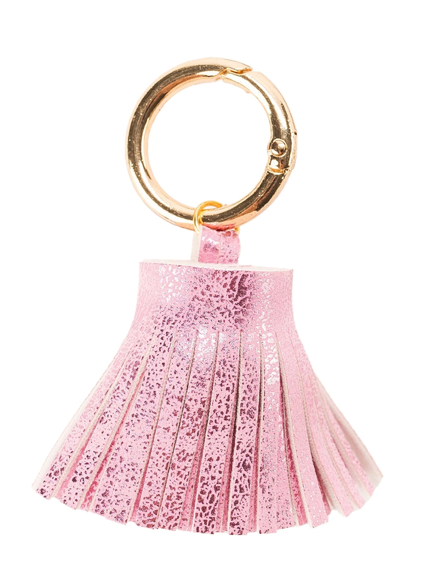 METALLIC LEATHER TASSEL - PINK