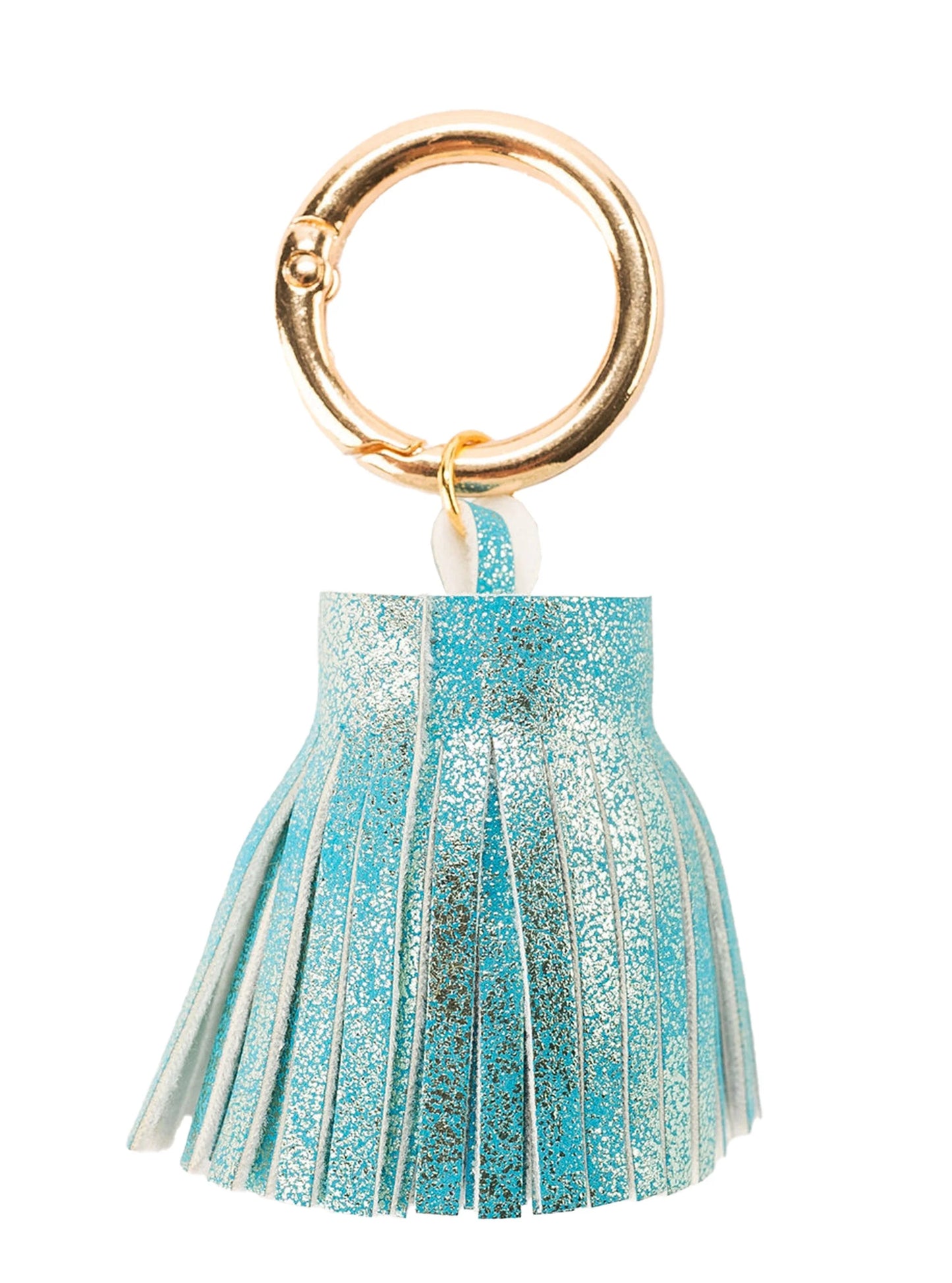 METALLIC LEATHER TASSEL - TURQUOISE