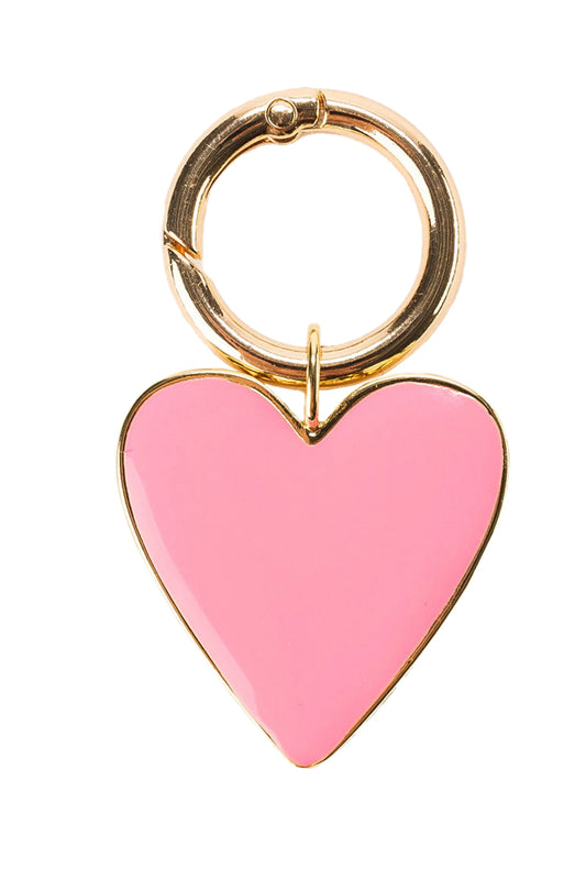 ENAMEL HEART BAG CHARM - PINK