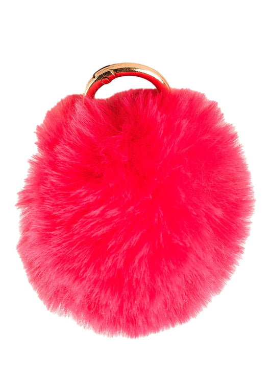 POM POM BAG CHARM - HOT PINK