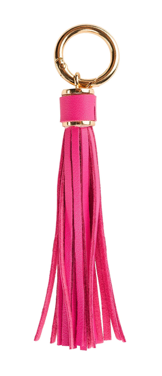 XL LEATHER TASSEL - ROSE