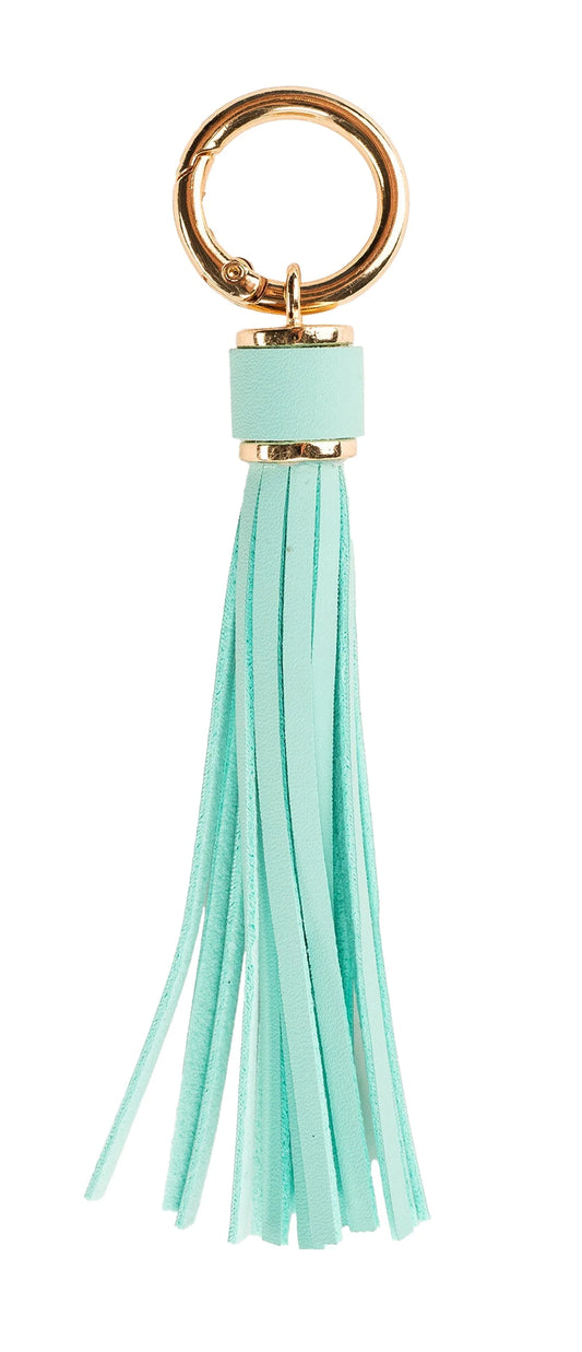 XL LEATHER TASSEL - TURQUOISE