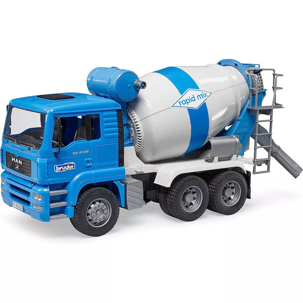 MAN CEMENT MIXER BLUE