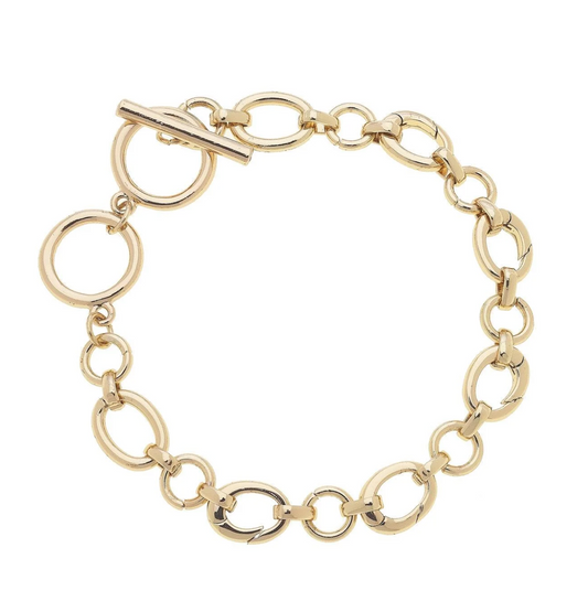 SASHA TOGGLE CHARM BRACELET GOLD