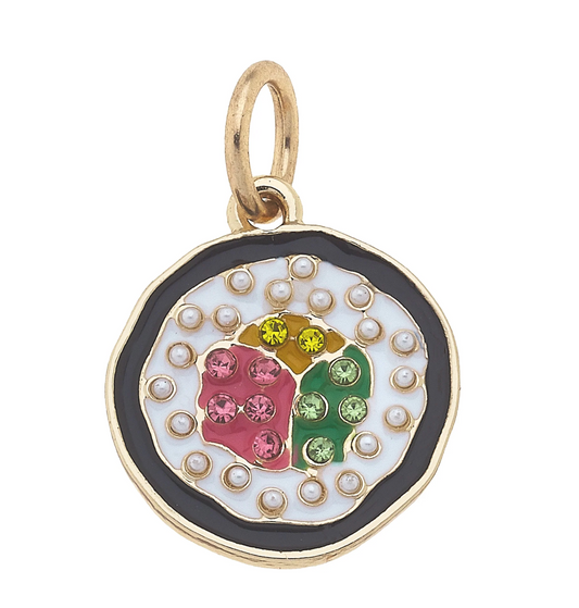 SUSHI ROLL CHARM IN BLACK & WHITE