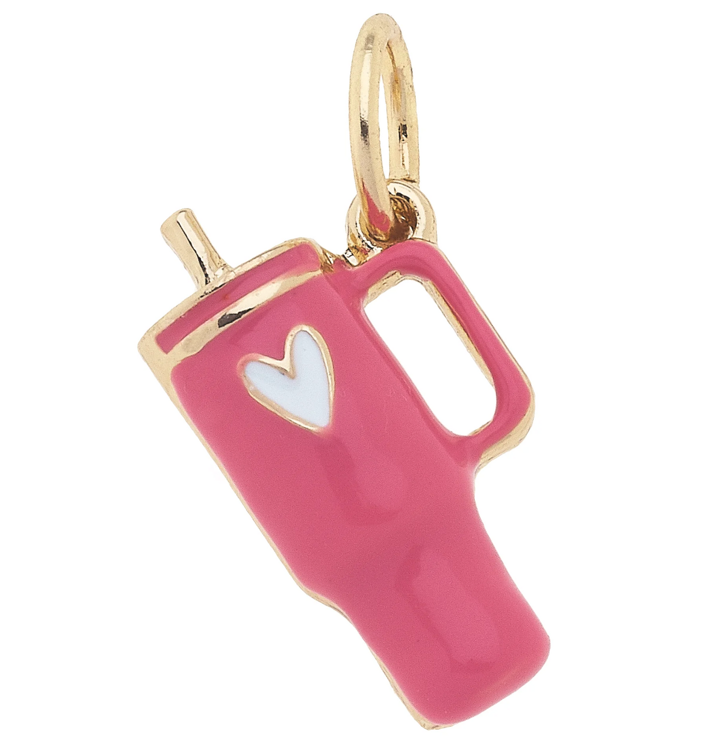 TRAVEL TUMBLER CUP CHARM IN FUCHSIA