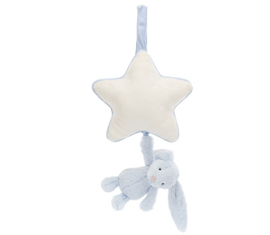 BASHFUL BLUE BUNNY MUSICAL PULL