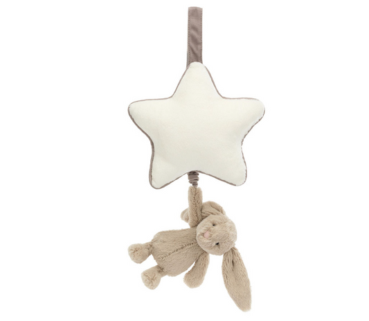 BASHFUL BEIGE BUNNY MUSICAL PULL