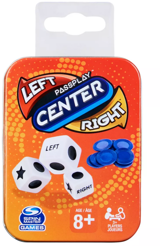 LEFT CENTER RIGHT TRAVEL TIN