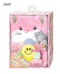 FUZZY DIARY WITH LOCK AND KEYS, Groovy Flower